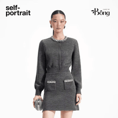 Chân váy len Sel-Portrait viền đá dáng mini (set 2pcs không tách)