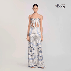 Quần lụa Sandro họa tiết xoắn ốc