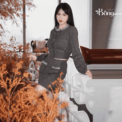 Áo CDG Sel-Portrait tàn cổ đá màu tàn (không tách set)