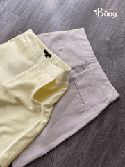 Quần short Massimo Dutti linen cạp cao 2 màu
