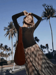 Chân váy midi lụa voan tơ Massimo Dutti