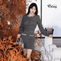 Áo CDG Sel-Portrait tàn cổ đá màu tàn (không tách set)