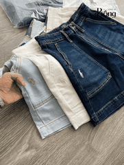Quần short denim Polo RL ống rộng