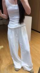 Quần thun tăm dệt Zara 3 màu dây rút (tách set)