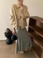 ÁO KHOÁC TRENCH COAT NGẮN OVERSIZED CÓ CẦU VAI