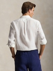 Áo sơ mi POLO vải lanh dáng cổ điển