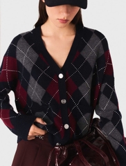 Áo khoác cardigan họa tiết argyle