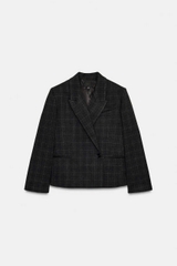 ÁO KHOÁC BLAZER CROPPED KẺ CARO OVERSIZE