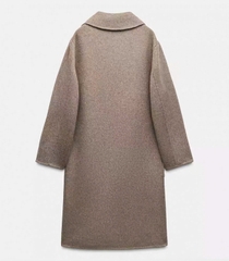 Trendcoat dạ ép Zara màu nâu