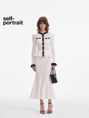 VÁY MIDI POINTELLE KNIT TƯƠNG PHẢN TRẮNG
