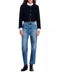Áo khoác Wallace Short Bouclé/Chân váy len pha Boucle màu đen
