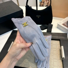 Găng tay da lộn Celine logo 4 màu