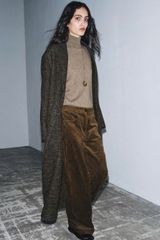 Trenchcoat Zara dáng dài cổ bẻ kẻ caro nâu