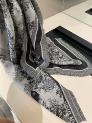 Khăn DIOR hoạ tiết cây xám