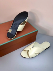 Loro Piana Vera Leather mule flat sandals