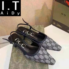 Slingback Gucci logo 2 màu
