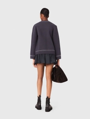 Áo cardigan dáng suông may viền