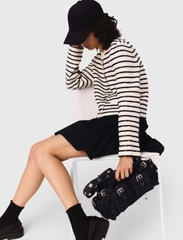 Áo cardigan Maje  kẻ ngang đen trắng bling