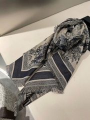 Khăn DIOR hoạ tiết cây xám