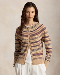 Áo khoác cardigan POLO RL pha len họa tiết Fair Isle