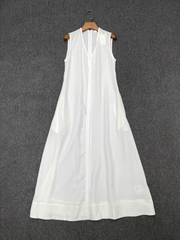 Váy Poplin cổ chữ V xẻ sâu TOTEME