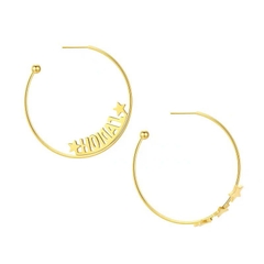 Khuyên tai DIOR vòng  tròn màu đồng kèm logo