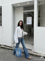 Túi tote denim Polo thêu ngựa