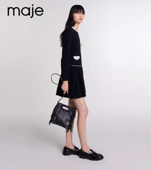 Cardigan Maje hồng viền trắng