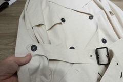 Áo trendcoat MNG khaki linen dáng dài