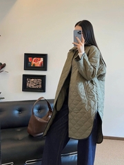 Áo phao trần bông TOTEME viền da