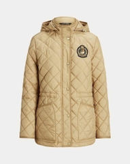 Áo khoác trùm đầu Crest-Patch Diamond-Quilted