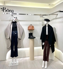 Áo khoác dạ COS 2 màu viền da
