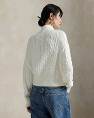 Áo len cotton dệt kim có khóa kéo một phần tư