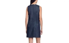 Váy Sandro denim khoét giọt lệ đá dáng suông
