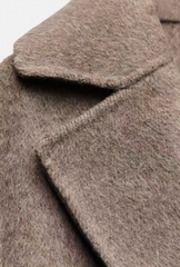 Trendcoat dạ ép Zara màu nâu
