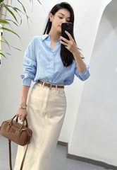 Áo sơ mi Ralph Lauren cổ đức dài tay thô mềm