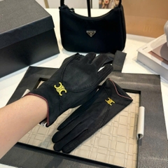 Găng tay da lộn Celine logo 4 màu