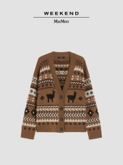 Áo khoác len dệt jacquard bằng len và alpaca