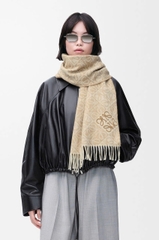 Khăn quàng cổ đảo chữ bằng len và cashmere
