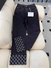 Quần denim AlexanderWang gập gấu chữ dáng xuông