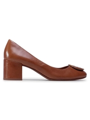 Tory Burch Chelsea Gold Logo Leather Pumps