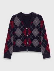 Áo khoác cardigan họa tiết argyle