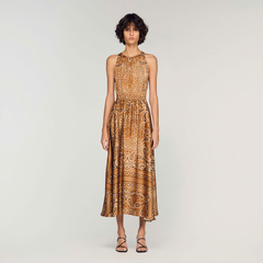 VÁY MAXI IN HỌA TIẾT KHĂN RẰN