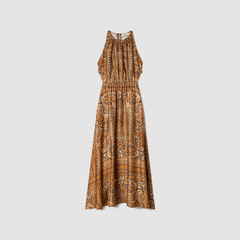 VÁY MAXI IN HỌA TIẾT KHĂN RẰN