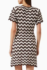 VÁY DỆT KIM MAJE HOẠ TIẾT ZIGZAG