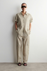 ÁO SƠ MI VẢI LINEN TAY GẤP