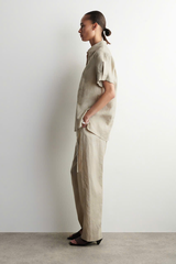 ÁO SƠ MI VẢI LINEN TAY GẤP