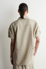 ÁO SƠ MI VẢI LINEN TAY GẤP