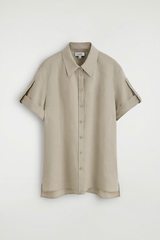 ÁO SƠ MI VẢI LINEN TAY GẤP