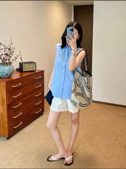 ÁO SƠ MI OXFORD KHÔNG TAY KIỂU DÁNG CỔ ĐIỂN